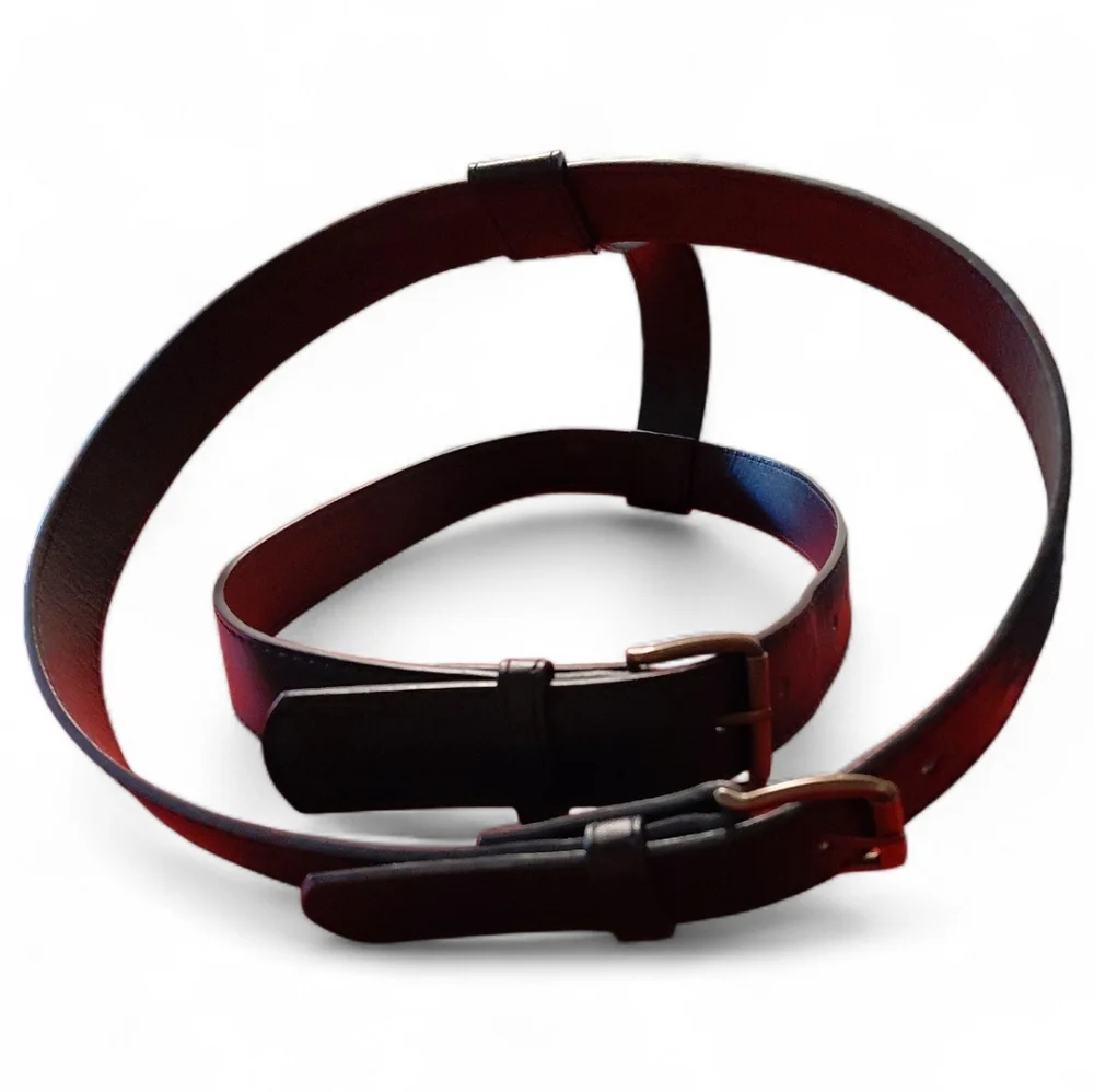 Mon Chateau Black Blanket Belt Strap Harness Carrier Double Buckle Vegan Leather